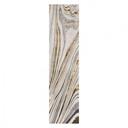 HMR - 2'X 8' Luxury abstract Runner Washable Rug with Marble Pattern Carpet