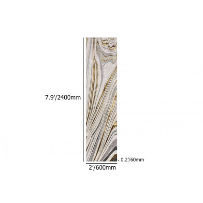 HMR - 2'X 8' Luxury abstract Runner Washable Rug with Marble Pattern Carpet