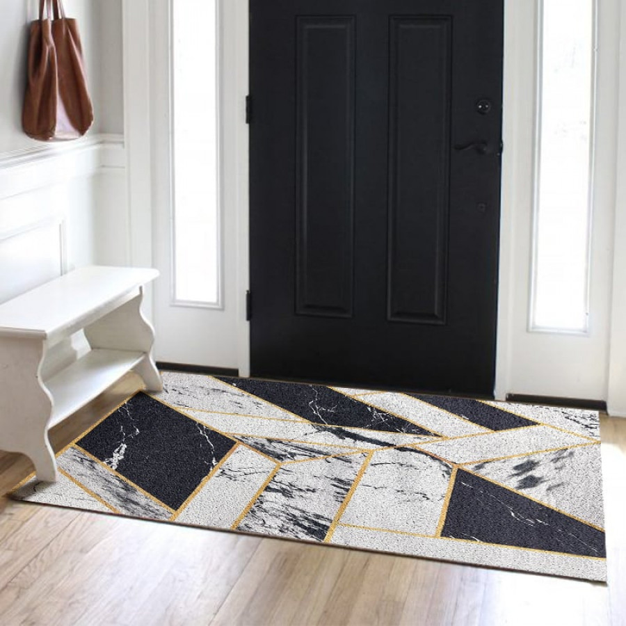 HMR - 2' x 3' Morden Geometry Non-slip Front Door Mat PVC Entryway Rug