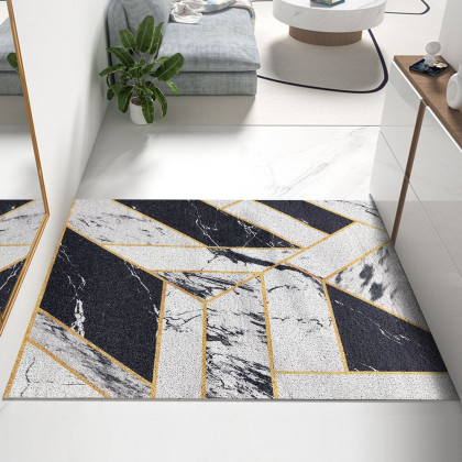 HMR - 2' x 3' Morden Geometry Non-slip Front Door Mat PVC Entryway Rug