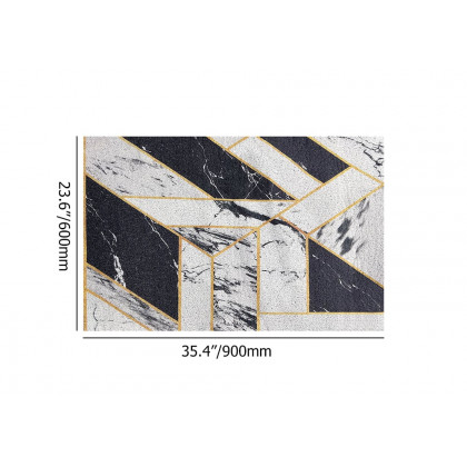 HMR - 2' x 3' Morden Geometry Non-slip Front Door Mat PVC Entryway Rug