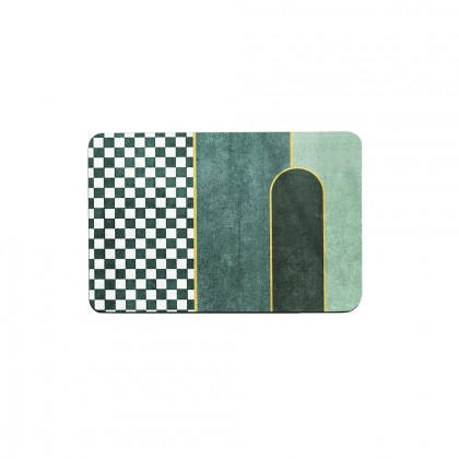 HMR - Modern Geometric Bath Mat Set Abstract Soft Bathroom Rugs 16" x 24" & 20" x 32" (2-Pieces)
