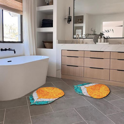 HMR - 2 PCS Creative Novely Colorful Bath Diatom Mud Mat Water-Absorbent Non-slip Rug Set