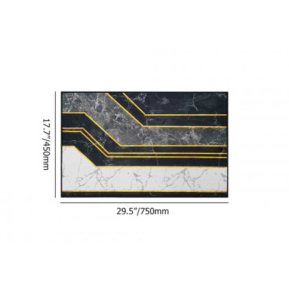 HMR - 2PCS Morden Geometry Marble Non-slip Front Door Mat Washable Entryway Rug Set