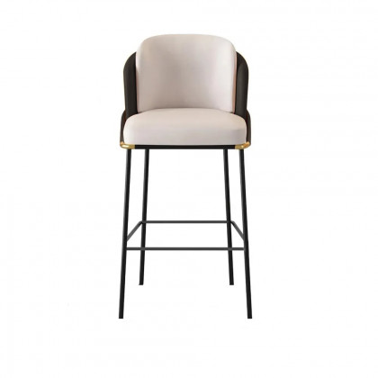 HMR Linenic Series Modern PU Leather Bar Stools - Black, 20.9"L x 20.9"W x 41.3"H, 6-Pieces
