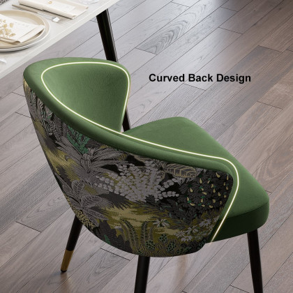 HMR Modern Dining Chairs with Velvet Upholstery - Green, 4-Pieces