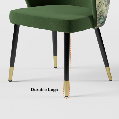HMR Modern Dining Chairs with Velvet Upholstery - Green, 4-Pieces