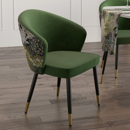 HMR Modern Dining Chairs with Velvet Upholstery - Green, 4-Pieces
