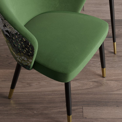 HMR Modern Dining Chairs with Velvet Upholstery - Green, 4-Pieces