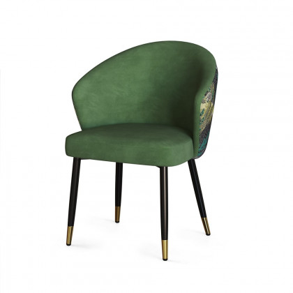 HMR Modern Dining Chairs with Velvet Upholstery - Green, 4-Pieces