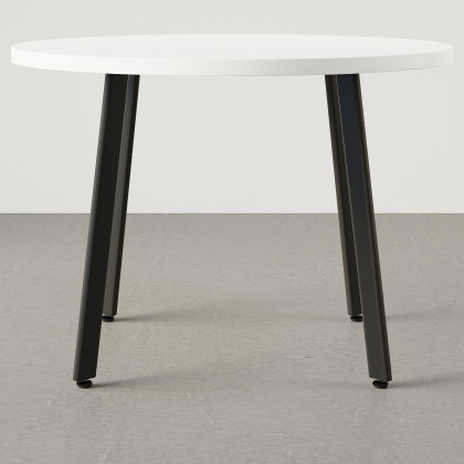 HMR Dining Set 39.4" Modern Round Wood Dining Table with 4 Chairs - White