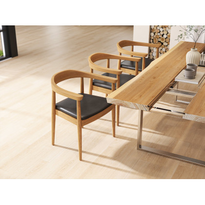 HMR - River 94.5" Live-Edge Conference Table Rectangle Table Cable Management Natural & Clear