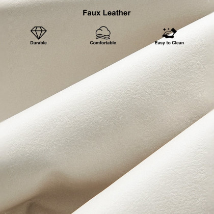 HMR - Modern Faux Leather Dining Chairs (Set of 2) - White
