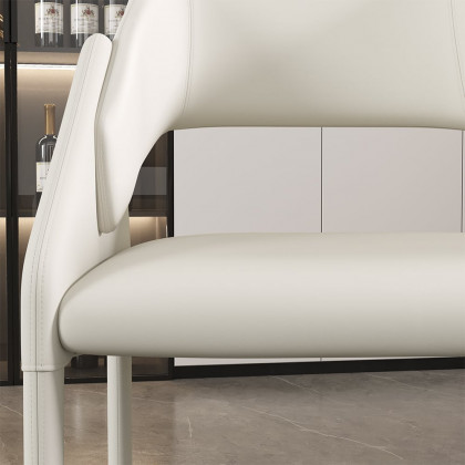 HMR - Modern Faux Leather Dining Chairs (Set of 2) - White