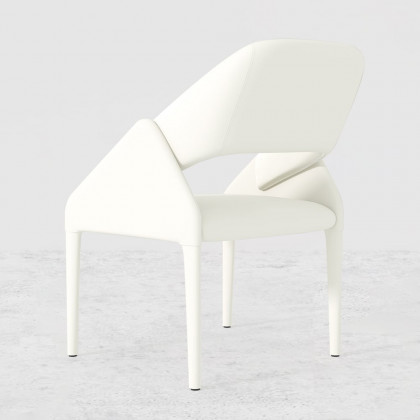 HMR - Modern Faux Leather Dining Chairs (Set of 2) - White