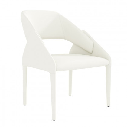 HMR - Modern Faux Leather Dining Chairs (Set of 2) - White