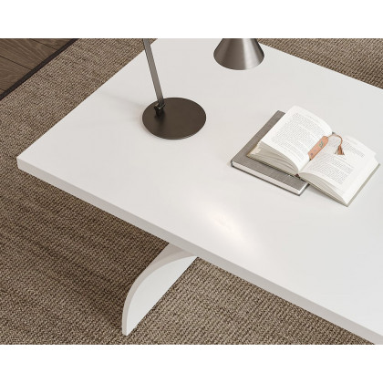HMR Modern Rectangular Writing Desk & Office Desk Chair Set High Back - White, 70.9"L x 31.5"W x 29.5"H