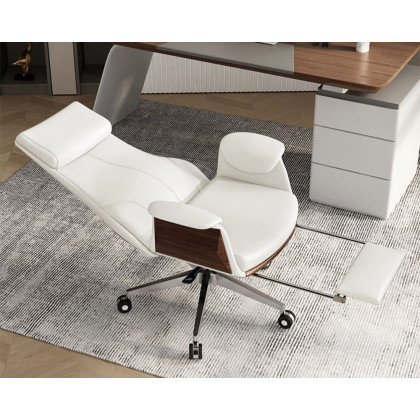 HMR Modern Rectangular Writing Desk & Office Desk Chair Set High Back - White, 70.9"L x 31.5"W x 29.5"H