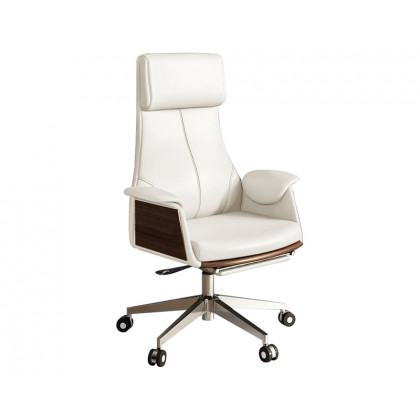 HMR Modern Rectangular Writing Desk & Office Desk Chair Set High Back - White, 70.9"L x 31.5"W x 29.5"H