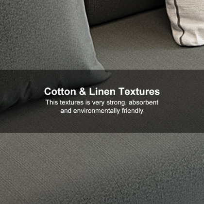HMR - 81" Doart Modern Dark Gray Upholstered Armless 3-Seater Sofa Cotton Linen with Pillows