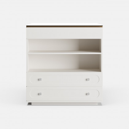 HMR 47"W Dresser Walk in Closet Island with Jewelry Storage LED Light - White