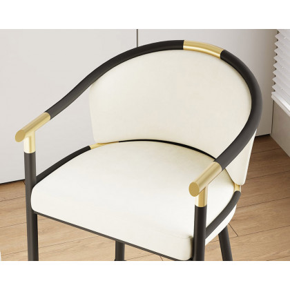 HMR Craines Series Modern Velvet Upholstered Bar Stools - Beige