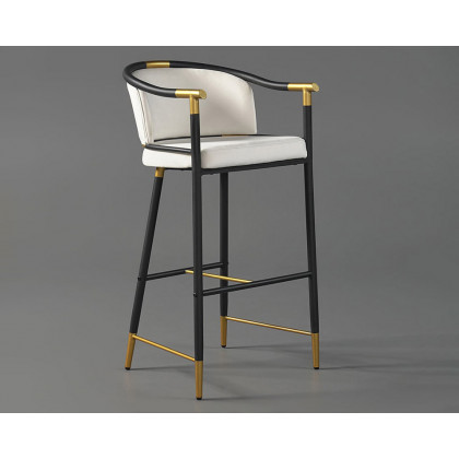 HMR Craines Series Modern Velvet Upholstered Bar Stools - Beige
