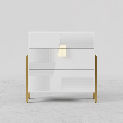 HMR - Modern Entryway White Shoe Storage Narrow Shoe Cabinet with 2 Flip Doors & 1 Drawer