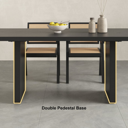 HMR Upoak Series Farmhouse Rectangle Wood Dining Table - Black, 63"L x 27.6"W x 29.5"H