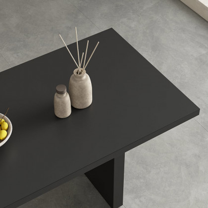HMR Upoak Series Farmhouse Rectangle Wood Dining Table - Black, 63"L x 27.6"W x 29.5"H
