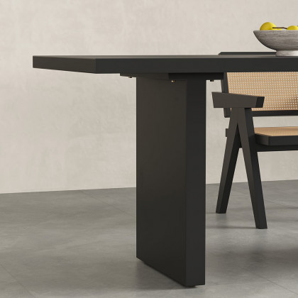 HMR Upoak Series Farmhouse Rectangle Wood Dining Table - Black, 63"L x 27.6"W x 29.5"H