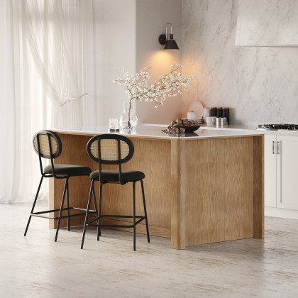 HMR - 72" Sintered Stone Top Solid Wood Kitchen Island with Storage Whitewash