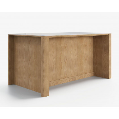 HMR - 72" Sintered Stone Top Solid Wood Kitchen Island with Storage Whitewash