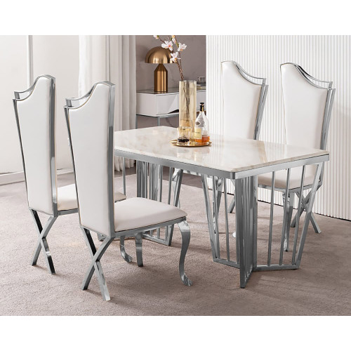 HMR - Affordable Luxury Modern Dining Chairs with PU Leather Upholstery Set of 2