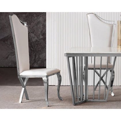 HMR - Affordable Luxury Modern Dining Chairs with PU Leather Upholstery Set of 2