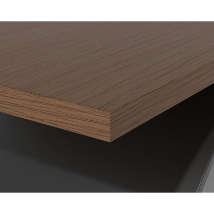 HMR Modern Rectangular Writing Desk & Office Desk Chair Set High Back - Walnut, 63"L x 27.6"W x 29.5"H