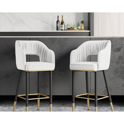 HMR - Modern 43" Bar Stools with Velvet Upholstery