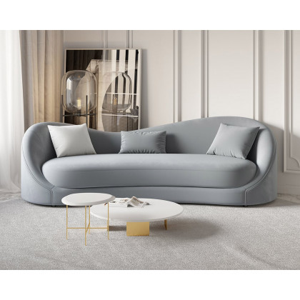 HMR - 84" Luxury Velvet Upholstered 3-Seater Sofa with Solid Wood Frame