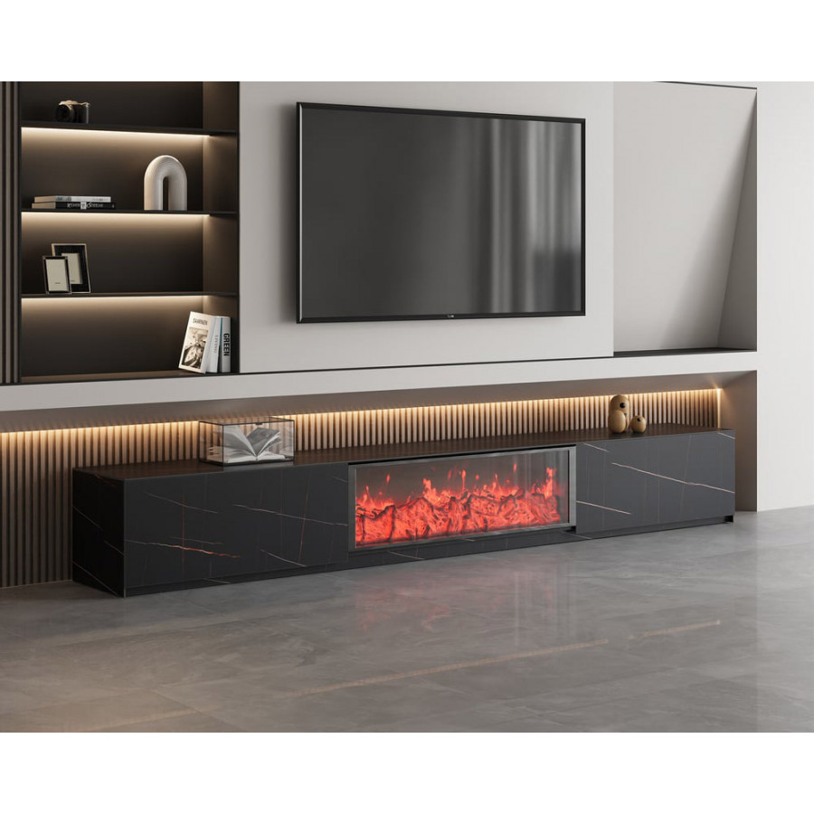 HMR - Electric Fireplace TV Stand with 2 Drawers