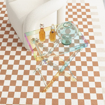 HMR - Modern Acrylic Folding Side Table Clear Square Iridescent End Table