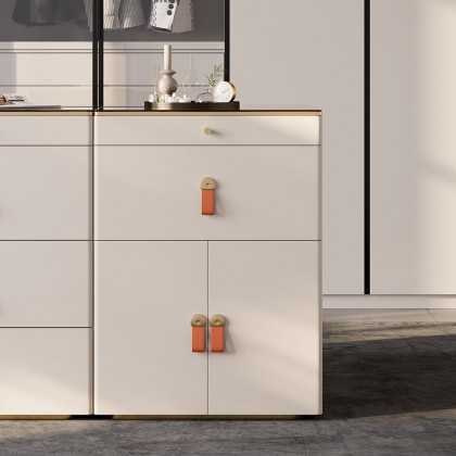 HMR Chanor Modern Champagne Walk in Closet Island Dresser & Chest Jewelry Storage - 12 Drawers