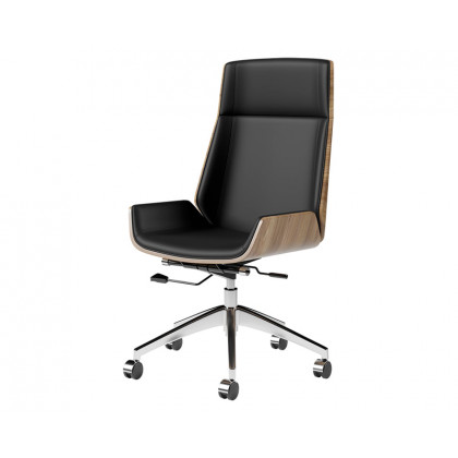 HMR L-shaped Modern Executive Desk & Reclining Leather Office Chair - Black, 70.9"L x 63.0"W x 29.9"H, Right Hand