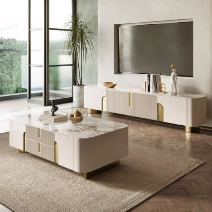 HMR - Artus Sintered Stone TV Stand & Coffee Table Set