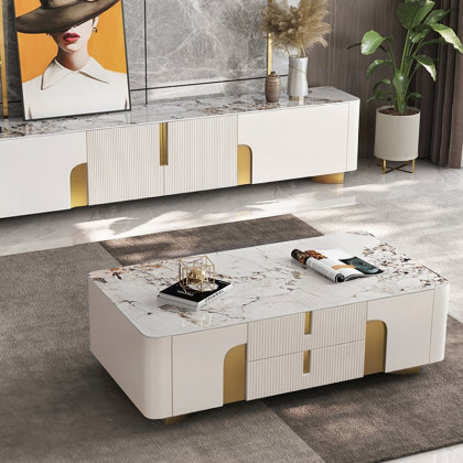 HMR - Artus Sintered Stone TV Stand & Coffee Table Set