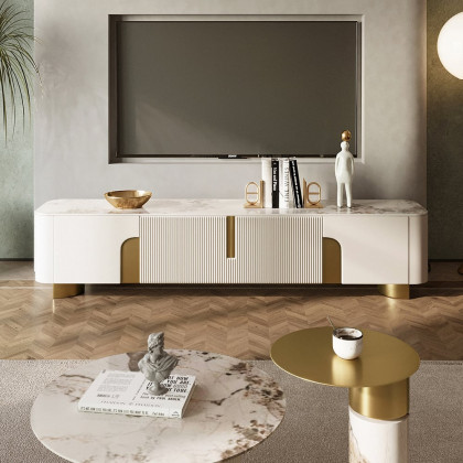 HMR - Artus Sintered Stone TV Stand & Coffee Table Set