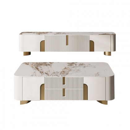 HMR - Artus Sintered Stone TV Stand & Coffee Table Set