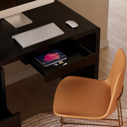 HMR 94.5" 2-Person Double Desk Modern Retangular Office Desk 4 Drawers & 1 Cabinet - Black