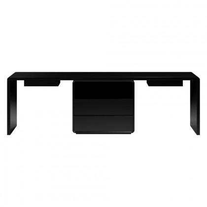 HMR 94.5" 2-Person Double Desk Modern Retangular Office Desk 4 Drawers & 1 Cabinet - Black