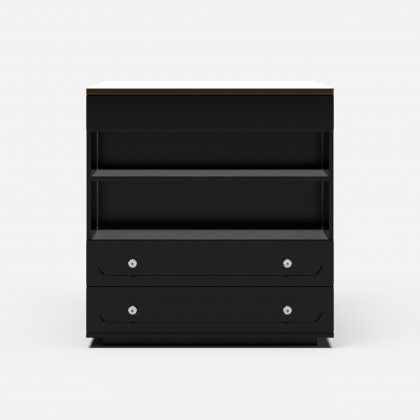 HMR 47"W Dresser Walk in Closet Island with Jewelry Storage LED Light - Black