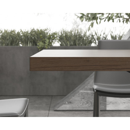 HMR Farmhouse Extendable Wood Dining Table - Walnut, 79"-94" (seats 6-10)